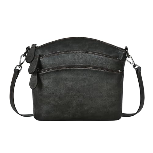Crossbody Bags Leather Purses and Handbags for Everyday in Grey
