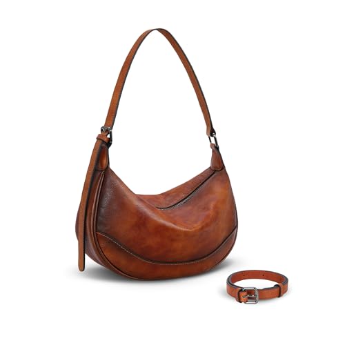 Crossbody Bags Shoulder Bag Leather Purses Designer Vintage Handbags Satchel Purse Hobo Crescent Bag in Brown