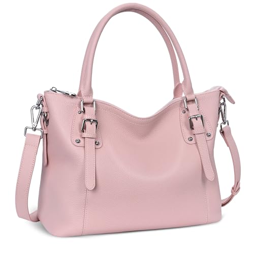 Leather Crossbody Bag Shoulder Handbag Tote Hobo Purse in Pink