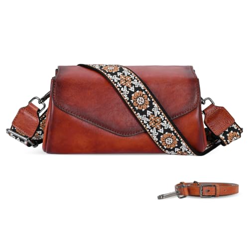 Leather Crossbody Bags Hobo Purse Shoulder Satchel Bags in Brown