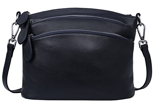 Leather Crossbody Bags Shoulder Handbags Satchel Purse in Navy Blue
