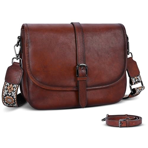 Leather Crossbody Bags Shoulder Hobo Purse Satchel Handbags in Brown