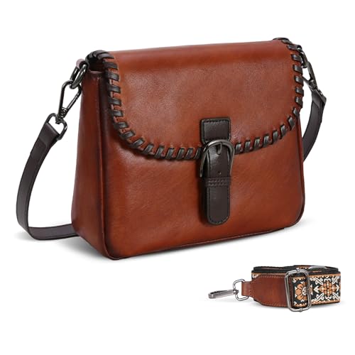 Genuine Leather Crossbody Bags Small Shoulder Bags Brown in Brown