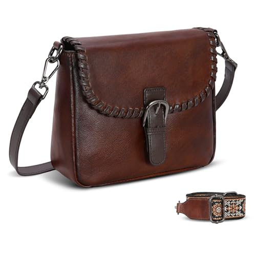 Genuine Leather Crossbody Bags Small Shoulder Bags Coffee in Coffee