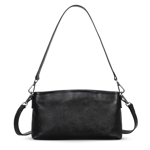 Leather Crossbody Bags Small Shoulder Purse Handbag in Black
