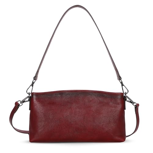 Leather Crossbody Bags Small Shoulder Purse Handbag in Wine