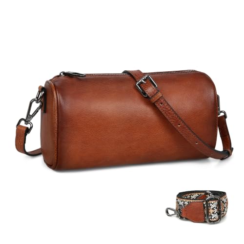 Genuine Leather Crossbody Purses Hobo Shoulder Bag Brown in Brown