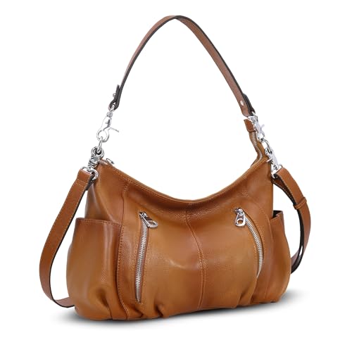 Leather Crossbody Purses Shoulder Hobo Bag Satchel Handbags in Sorrel