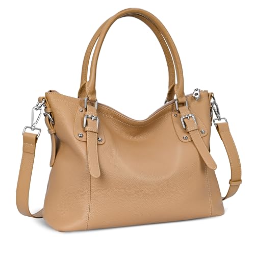 Leather Handbags Ladies Purses Hobo Shoulder Cross Bag in Khaki
