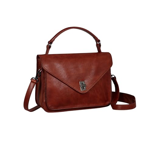 Leather Handbags Shoulder Bags Hobo Satchel Purse in Brown