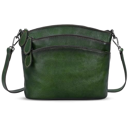 Leather Purse Crossbody Bags Shoulder Satchel Handbags in Green