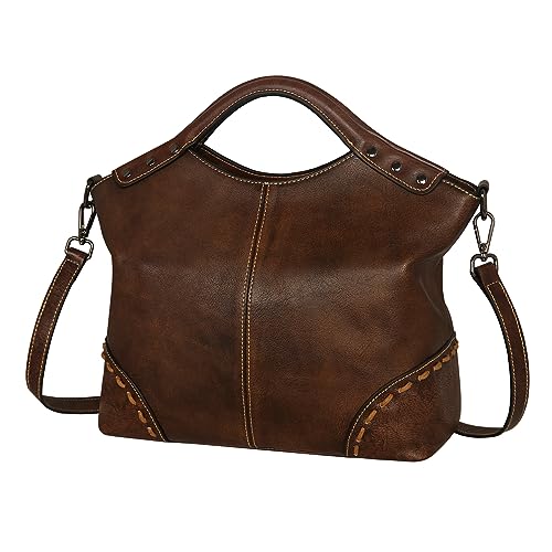 Leather Purse Satchel Bag Tote Hobo Purse Crossbody Bag in Coffee