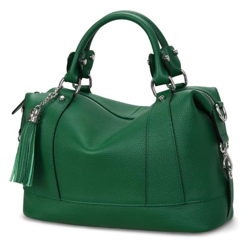 Genuine Leather Purse Satchel Tote Bags Shoulder Handbags in Green