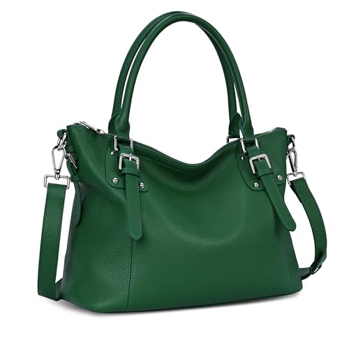 Leather Purse Shoulder Handbag Cross Body Bags Top Hanlde Purses in Green