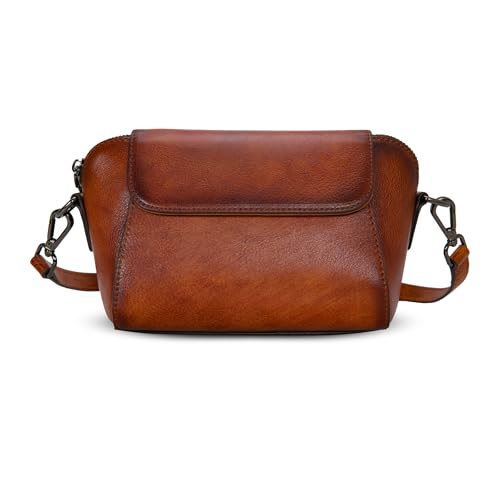 Leather Purse Small Crossbody Bags Shoulder Handbags in Brown