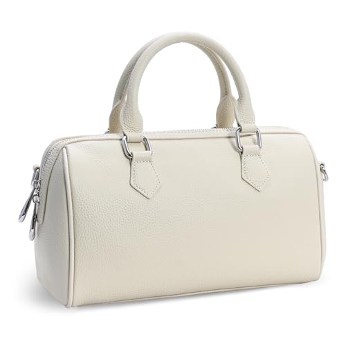 Leather Purse Tote Top Handle Bag Crossbody Satchel Handbag in Beige
