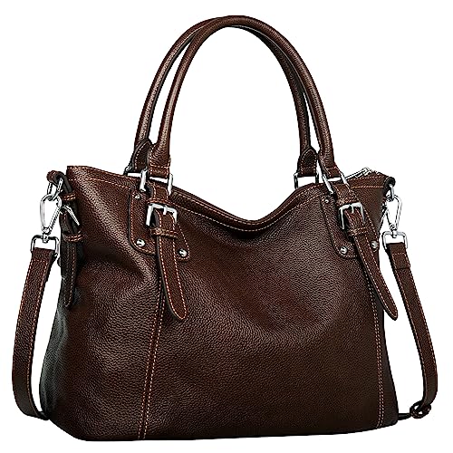 Leather Purses Satchel Handbags Crossbody Shoulder Bag in Coffee