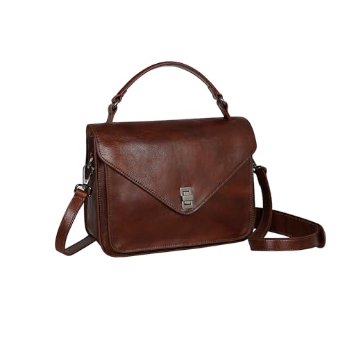 Leather Purses Tote Bag Satchel Crossbody Purse in Coffee