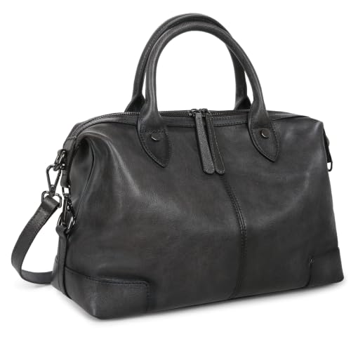 Genuine Leather Satchel Tote Bags Large Doctor Purses in Grey