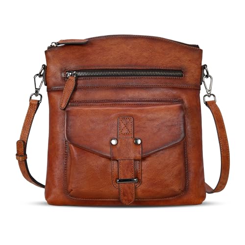 Leather Shoulder Purse and Handbag Hobo Crossbody Bags in Brown
