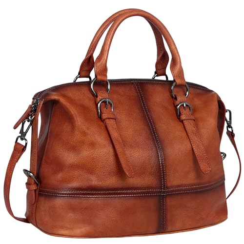 Leather Tote Bag Shoulder Purses Satchel Handbags in Brown