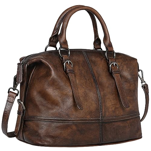 Leather Tote Bag Shoulder Purses Satchel Handbags in Coffee-new