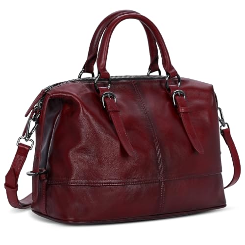 Leather Tote Bag Shoulder Purses Satchel Handbags in Wine