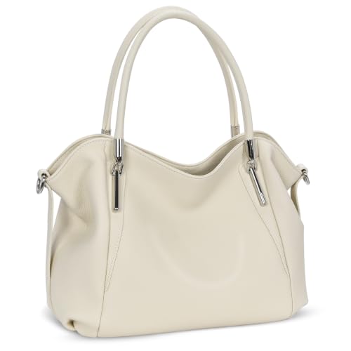 Leather Tote Shoulder Purses Satchel Crossbody Handbags in Beige