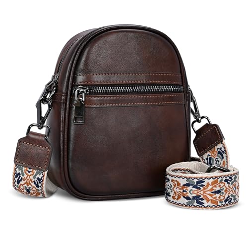 Small Crossbody Bag Cell Phone Bag Shoulder Hobo Purses in Coffee