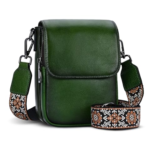 Small Crossbody Bag RFID Phone Purse Shoulder Satchel Purse in Green