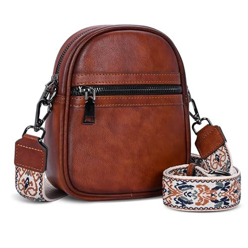 Small Crossbody Bags Anti-Theft Satchel Bag Hobo Purses in Brown