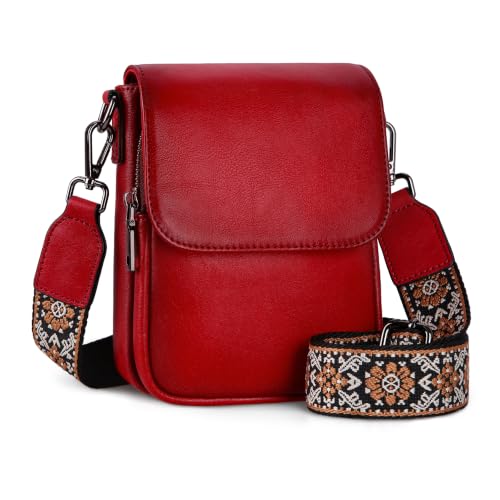 Small Crossbody Bags Phone Shoulder Bags Hobo Satchel Purse in Red