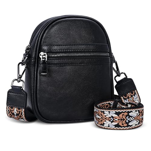 Small Crossbody Bags RFID Cell Phone Anti-Theft Purses in Black