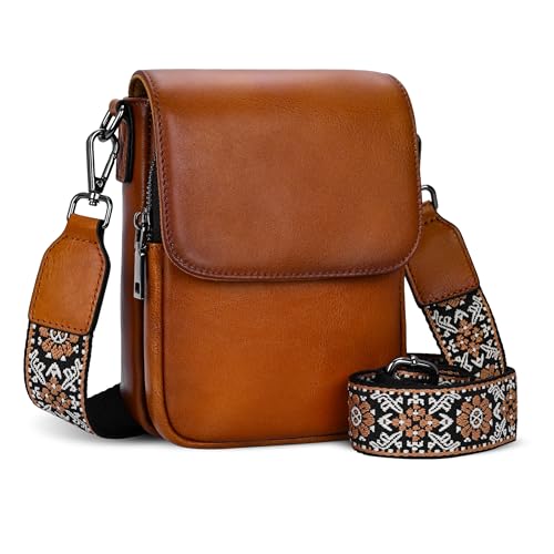 Small RFID Crossbody Bags Shoulder Hobo Purse Satchel Bags in Light Brown